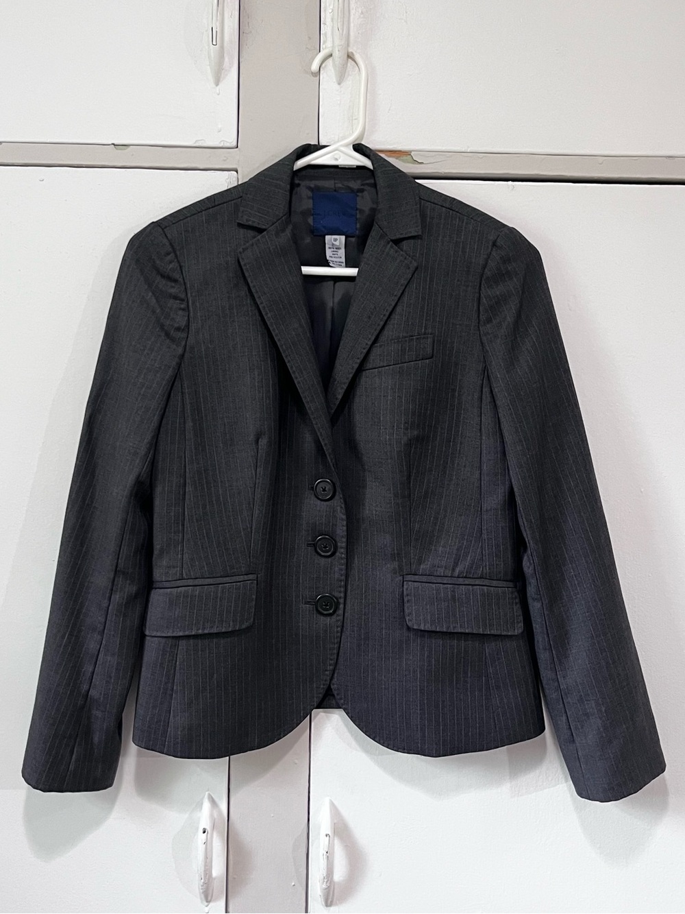 J. Crew 100% Wool Gray Pinstripe Blazer Women’s Size 2P